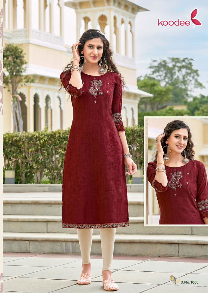 Koodee Juhi Vol 1 Fancy Wholesale Designer Kurtis Catalog